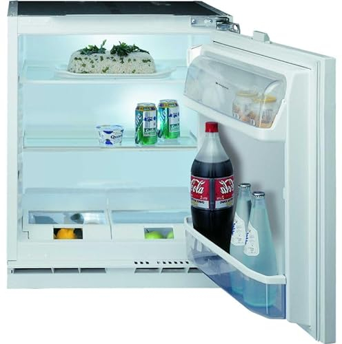 Hotpoint Low Frost Integrated Undercounter Fridge - Steel - Holds 8 Shopping Bags - E Rated - HBUL011.UK