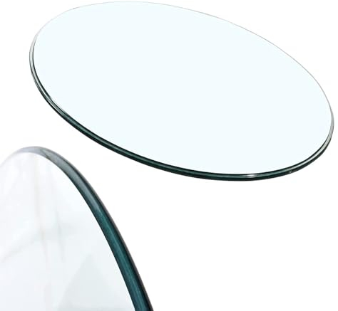 Table De Jardin en Verre Trempé, Plateau Verre Rond, Surface Lisse, Parfaitement Adapté Comme Plateau De Table, Plateau De Table Meuble, Table D'appoint Ronde, Dessus De Table Ronde Verre Trempé(60CM(