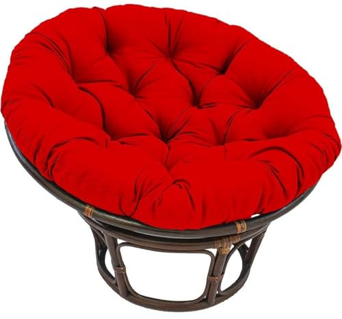 Papasansessel Kissen 160/40/50/60/90/100/120cm Outdoor Sitzkissen for Hängesessel Rattanstühle Gartenstuhlauflagen Rundes Schaukelstuhlkissen, Hängendes Eierstuhlkissen mit Bändern(01,160CM/63IN)