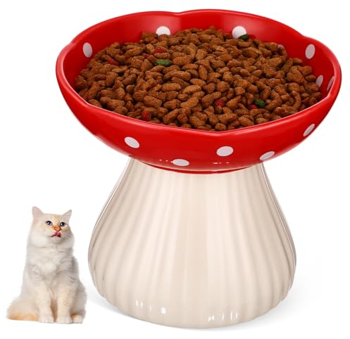 Milisten Keramik Katzennapf Erhöht Stabil Flacher Boden Für Katzen Mit Gelenkschonender Haltung Im Wohnraum