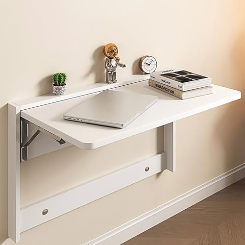 Wandmontierter Tisch, Klappbarer Wandtisch mit ausziehbarem Ausziehbett, Wandklapptisch, Wandklapptisch, zusammenklappbarer Wandtisch, Faltbarer Schreibtisch für kleine Räume, 63 x 47 cm (28