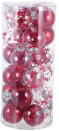 ADOCARN 24stücke Weihnachtskugeln Farbige Hängekugeln Aus Robustem Dekoration Für Weihnachtsbaum Garten Zuhause Und Feste Für Festliche Anlässe Und Romantische Feiern