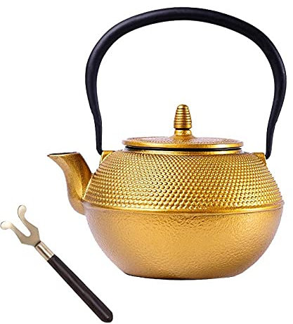 ABBNIA Théière en Fonte Non revêtue Rosefinch du sud du Japon Service à thé Kung Fu avec Fourchette Gratuite - Voir Tableau