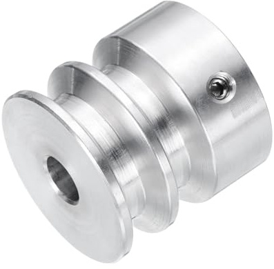 QUARKZMAN V-Typ Riemenscheibe 8mm Bohrung 30mm Außendurchmesser Doppelrillen Aluminiumlegierung Keilriemenscheibe für Motorwellen-Bohrmaschine 6mm(1/4) PU-Formgürtel