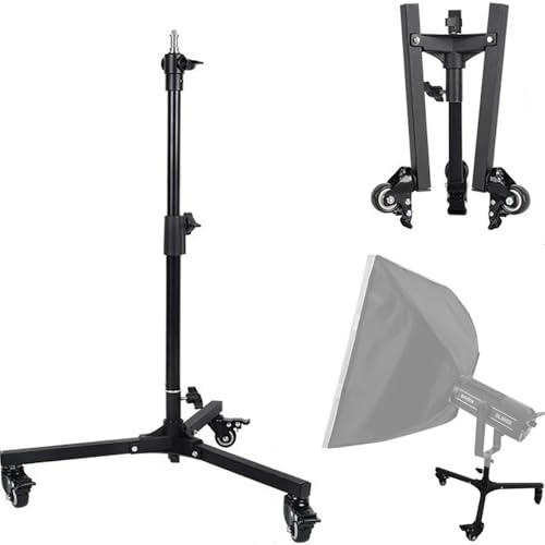 Galgenstativ,Lampenstativ,Licht stativ,Lichtstativ mit Umlenkrolle,Teleskopierbar und einstellbar,Höhe max 75cm,1/4 und 3/8 Schraubanschlüsse,Maximale Tragfähigkeit 50kg für Fotografie Studio Outdoor