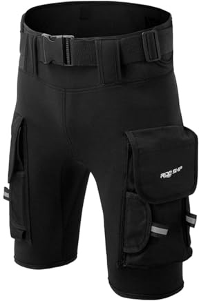 Fenteer Shorts de Plongée pour Hommes avec Poches, Xl