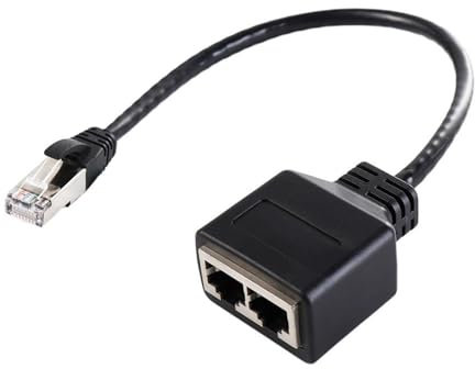 RJ45 Splitter Adapter, RJ45-Netzwerk-Ethernet-Splitter 1 auf 2 Port, Netzwerkkabel Splitter Anschlussverdoppler, LAN Ethernet Extender 1 männlich zu 2 weiblich Cable für Ethernet Cat5 Cat5e Cat6 Cat7