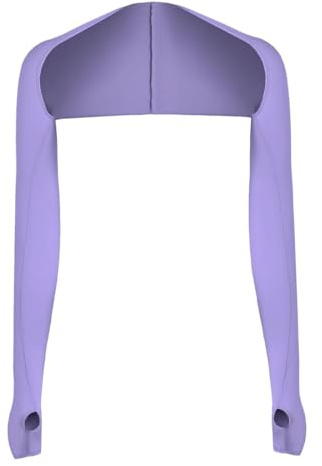 GXGM Damen Bolero,Armlinge Damen,UV-Schutz Bolero Sonnenschutz Schal Armstulpen Eisseide Kühlschal Armmanschetten mit Fingerlöchern Fingerlose Handschuhe Ärmel - Hellviolett
