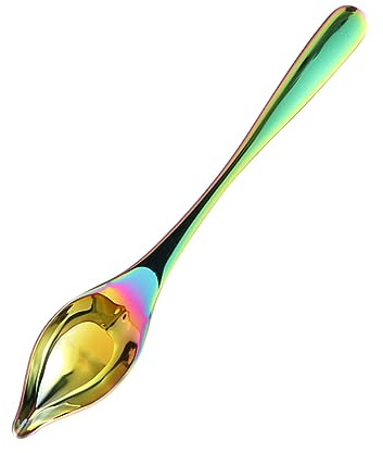 MOKKHNB Cuchara Puntiaguda De Acero Inoxidable Para Condimentos Salsas y Especias Para Cocina y Restaurante Diseño Iridiscente
