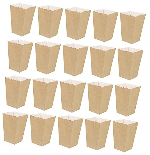 SOLUSTRE 50 Stück Popcorn Boxen aus Stabilem Karton Quadratisch im Klassischen Kino Stil Lebensmittelecht für Geburtstagsfeiern Babypartys und Snacks Wiederverwendbar und Farbecht