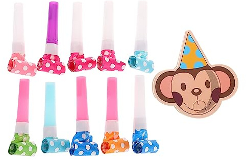 BESPORTBLE 10 Juegos Silbatos Divertidos para Cumpleaños Complementos Infantiles para Fiesta con Sopladores Musicales y Ruido Accesorios para Celebraciones Familiares