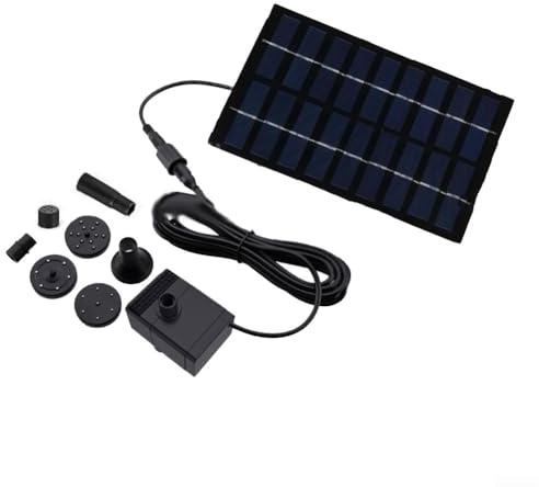 HpLive Solar Teich Springbrunnen Pumpe 2,8W mit einstellbarem Wasserfluss für Gartenteich und Zierbrunnen, Schwarz