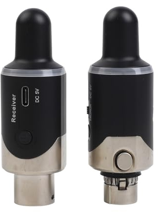 Opatiny UHF XLR - Receptor transmisor inalámbrico para micrófono mezclador de guitarra a convertidor inalámbrico, rango de 50 m, 6-8 horas de duración de la batería, para dispositivos XLR y 6,35 mm