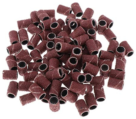 Cirraorive 100 Stück Maniküre Schleifbänder Nagelfräser Aufsätze Pediküre Polierkappen Gel Nagelentferner Sandpapier Beständig für Salon Heimwerken Kosmetische P, Braun, 80