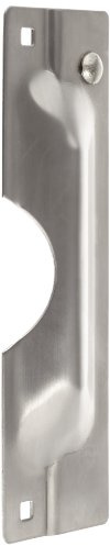 Rockwood 320CL.32D Stainless Steel Cylindrical Notched Latch Protector, Notched for 2-1/4 - 3-1/4 Diameter Rose, 3 Width x 11 Height x .105 Thickness, Satin Finish