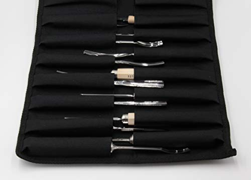 KIRSCHEN Werkzeuge 3689000 | 14-teiliger Bildhauerbeitel-Ergänzungssatz in Mikrofaserrolltasche