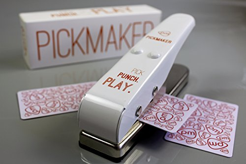 Machine à médiator, poinçonneuse de médiators, Pick Master, cadeau pour guitaristes, set avec cartes en plastique et papier de verre