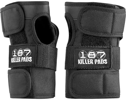 187 Killer Pads Wrist Guards – Ideal for Skateboarding, in-Line Skating/Rollerblading and Roller Derby (Black, Small)
