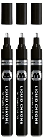 Molotow liquid chrome marker (with special ink for real mirror effect). 3 Items 4 mm