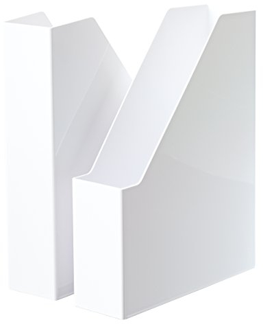 HAN Stehsammler i-LINE – 2 STÜCK, eleganter, moderner High-End Stehsammler für Hefte, Zeitschriften und Mappen bis Format DIN A4/C4, weiß, 16501-12