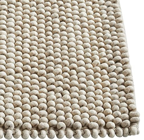 HAY Peas Teppich Handgewebt aus 100% Schurwolle in der Farbe Soft Grey, Maße: 200cm x 140cm, 501183