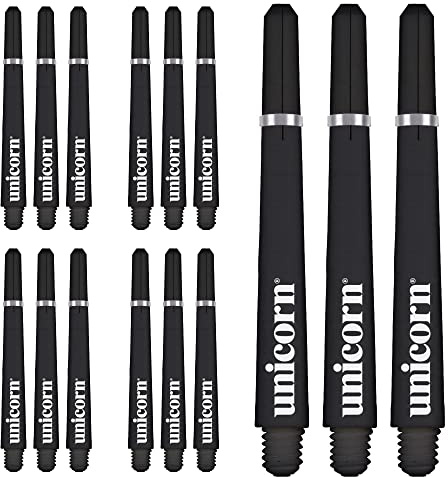 Unicorn Dart Shafts | Gripper 4 Value Pack| Durable Polycarbonate | 15 Stems | Black | Short 35.0 mm