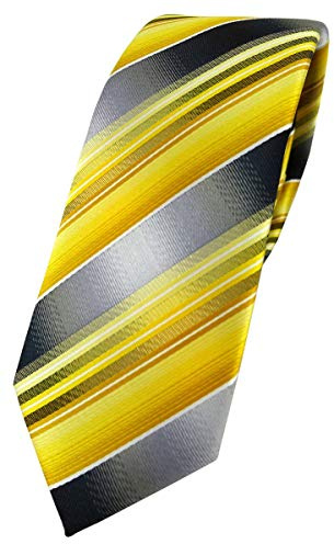 TigerTie - schmale Designer Krawatte in gestreift gemustert - Krawattebreite 6 cm