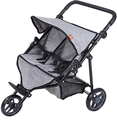 KNORRTOYS.COM 16722 Knorrtoys 16722 - Cochecito Doble para muñecas (64 x 48 x 55 cm), Color Gris