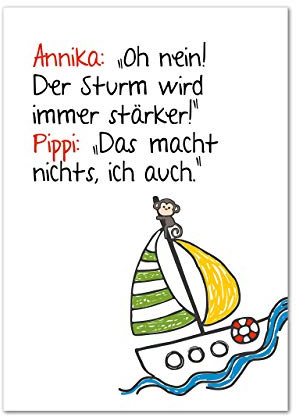Bild, Deko, Poster, Kunstdruck, Glück, Motivation, Stärke, Spruch Pippi...Annika Geschenkidee, ungerahmt!