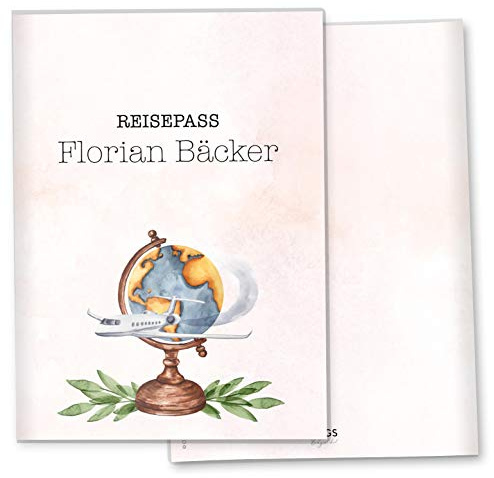 OLGS Reisepass Hülle Travel Plane - Individualisierbar, stilvolle Dokumentenschutzhülle für Globetrotter