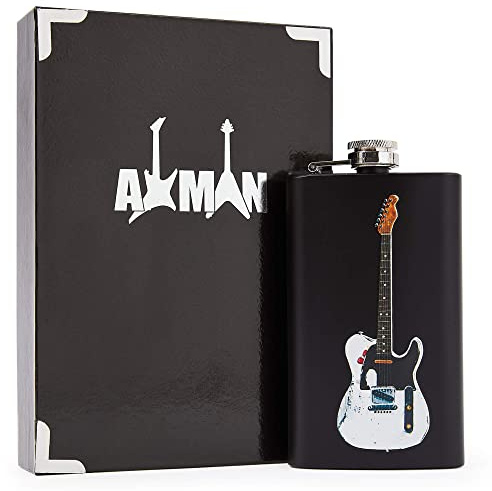 Rick Parfitt - Petaca con caja de regalo, acero inoxidable 6 0z | Obra de arte original