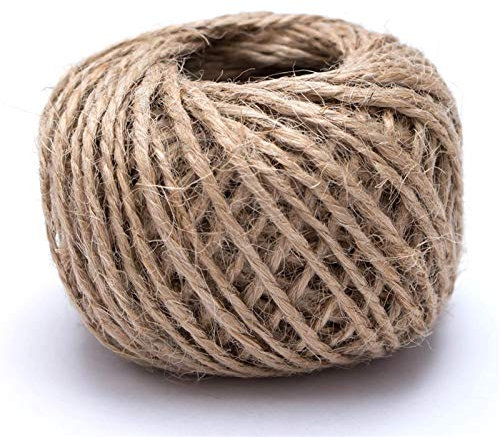 Cqinju-Natural Yute Cordel Cuerda natural de cáñamo DIY Etiqueta Cuelta Cuerda de la Cuerda, Cuerda de jardinería de cuerdas de la correa para el hogar, tejido 30m / rollo, Cuerda de embalaje duradera