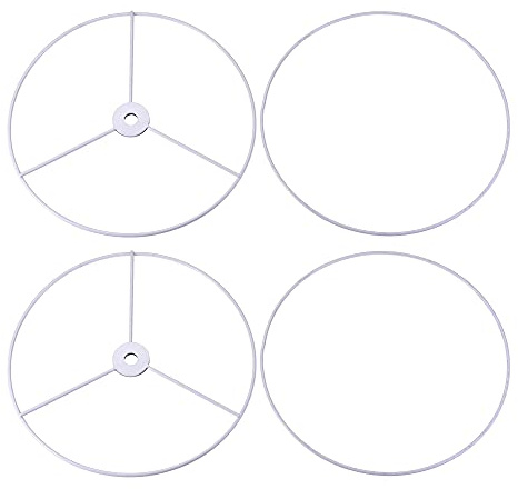 sourcing map 2 Set Lampenschirm Ring Halterrahmen 200mm Durchm. Eisen | Für Lampenfassung
