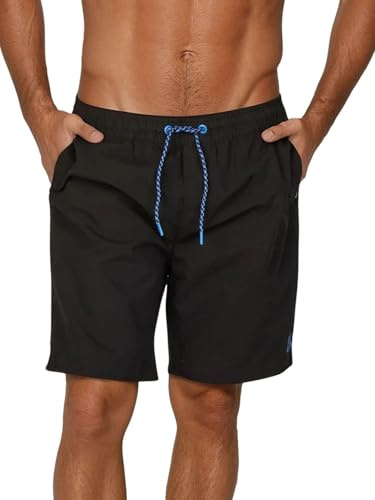 riverso Badbyxor herr långa badshorts RIVDavid regular fit simbyxor elastisk midja svart blå röd grön orange S M L XL XXL 3XL 4XL 5XL, Svartblå, 3XL