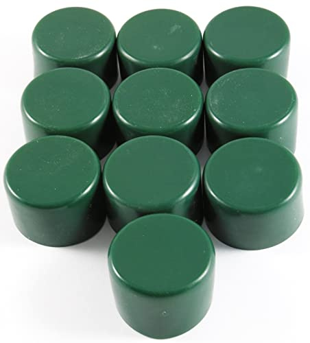Pfostenkappe PVC 34 mm Grün – 10 Stück Zaunkappen für Metall- & Drahtzaun Pfosten – Kunststoff Ersatzkappen Rohrkappen Hutkappen Abdeckkappen für Zaunpfosten rund