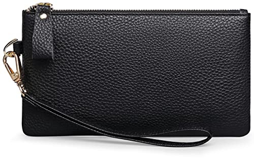 SENDEFN Bolsos De Embrague Para Mujer Cartera De Pulsera Para Teléfono Celular Para Damas De Cuero Genuino, Bloqueo Rfid