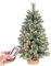 Yorbay Mini Weihnachtsbaum mit Beleuchtung LED und weißem Schnee, 40cm Tannenbaum mit Stern-Baumspitze und echtem Kiefernzapfen, für Weihnachten Dekoration, Advent