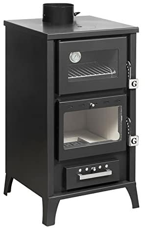 Decor Space Poêle à bois Ares 15,3 kw avec four en acier peint h 91 cm