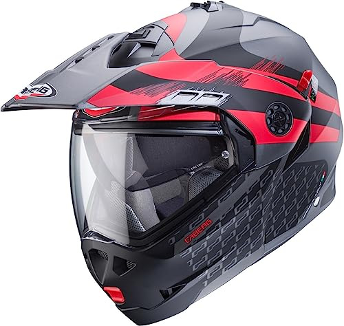 CABERG Helmet TOURMAX X SARABE MATT Gun Metal/Black/RED L