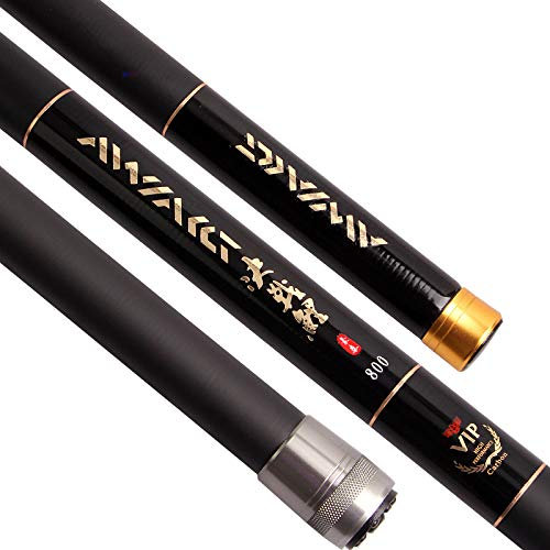8m / 9m / 10m / 11m / 12m / 13m Feeder Rod Teleskop Angelrute Ultra Lange Carbon Angelrute Angelgerät 894 (Color : Black, Size : 10m)