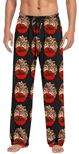 Generisch Flannel Pyjama Bottoms Men's Trousers Long Pyjama Bottoms Soft Sleep Pants Plaid Loungewear Men's Jogging Bottoms Comfortable Pyjamas Men's Cotton with Checked Pattern