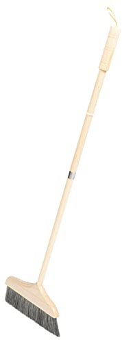 WOONEKY Soft Bristle Handle Cleaning Broom Indoor Floor Sweeping Brush for Carpets PET Hair Narrow Corners Detachable Lightweight Pinewood Handle Effortless Dust Removal