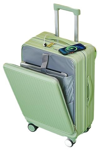 GACHA Luggage Set, Approved 20'' Lightweight Suitcase Luggage Trolley,Carry-On Suitcase Vanity Case Hard Shell,Built-in Combination Lock, Suitcases with Wheels Carry,Green,20