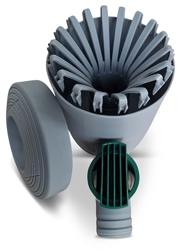 YourCasa Regensammler [Downpipe] mit Absperrhahn und Filter zum Verbinden von Fallrohr 68-100mm DN100 und Regentonne Fallrohr Regensammler Regenwassersammler Wasserdieb Regenrinnen Ablauf (Grau)