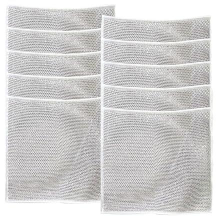 10 Pcs Paños de Alambre Multiusos,Paños de Limpieza,20*20cm Trapos,Paños Multiusos Para Lavavajillas Húmedos Y Secos,Paños Cocina Alambre,Paños Limpieza Para Manchas Difíciles de Platos,Ollas,Estufas