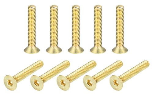 QUARKZMAN 24 Stück Senkkopf-Innensechskantschrauben, M4-0,7 x 20mm Messing Senkkopfschrauben Innensechskant Antrieb Befestigungsschrauben