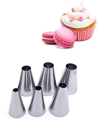 Large Round Piping Tip Set,#12 R18L R16L 3A 2A 1A Round Nozzles for Macarons,Cake,Cookies Decorating