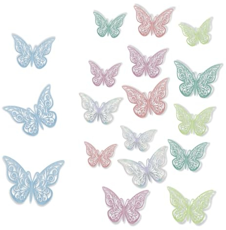 KASESSS 72 Pieces 3D Butterfly Wall Stickers, 3D Butterfly Stickers, Mixed Color Butterfly Wall Art, Openwork Butterflies Wall Sticker, 3D Butterfly Decorations for Nursery Living Room Bedroom Home