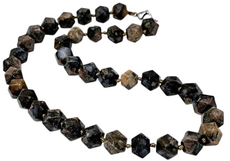 Natur-Edelstein Perlenkette für Frauen und Mädchen - 11mm Facettierte Perlen - Handgefertigter Heilungs-Kristallschmuck