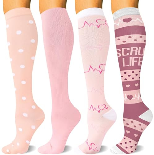 CAMPSNAIL Kompressionsstrümpfe Damen und Herren Bunte Stützstrümpfe Kompressionssocken für flug Sport Reisen Laufen